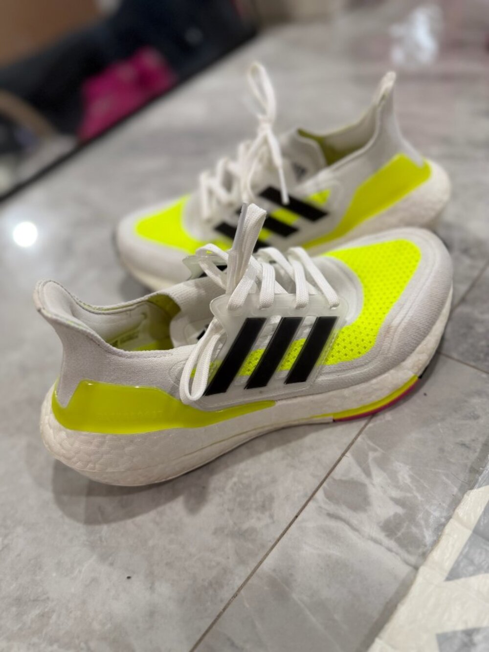 Adidas Ultraboost Neon Performance Running Shoes Size 5.5